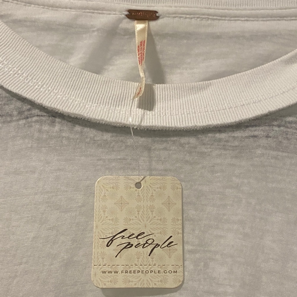 Free People White Lace Accent Blouse - Picture 4 of 6